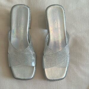 Jeffery Campbell Bubblegum jelly sandals iridescent glitter